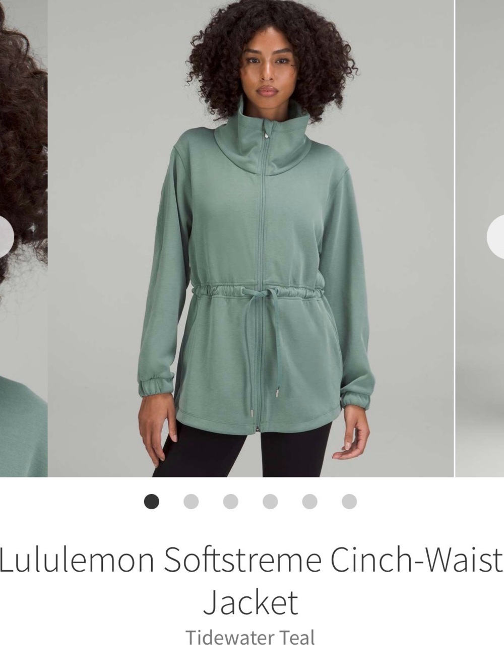 lululemon athletica Cinch-Waist Softstreme Jacket in Tidewater Teal